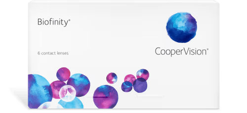 A close-up of the Coopervision logo highlights Aquaform Comfort Science's innovation in monthly contact lenses.