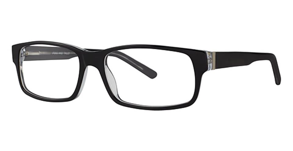 A pair of black Big And Tall 3 eyeglasses by Vivid with clear lenses and durable plastic frames.