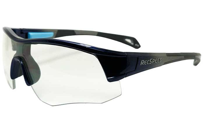 A pair of RecSpecs - Contact safety glasses featuring shatterproof lenses.