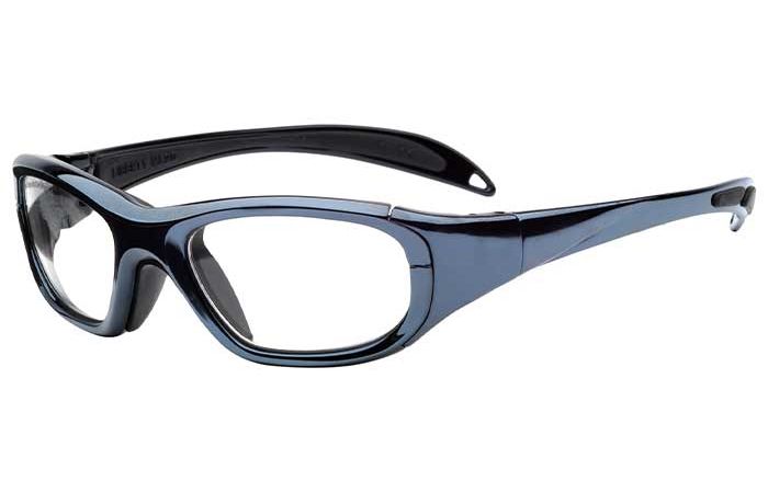 A pair of RecSpecs Maxx 20 sports wraparound glasses with thick frames and clear lenses, designed for protective eyewear during physical activities. The frame features wide, curved arms for a secure fit.