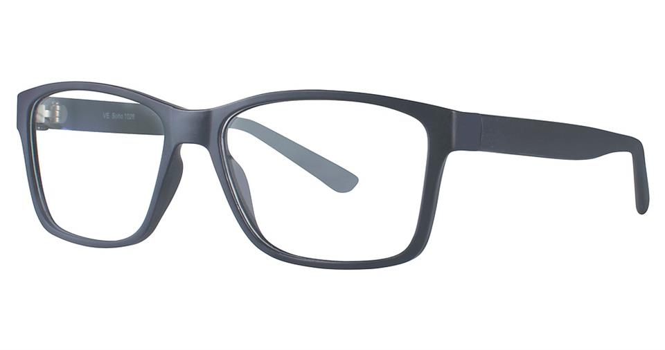 A pair of black Vivid Soho 1026 Eyeglasses with lightweight plastic frames and slightly tapered arms. The lenses are clear, and the design is simple and modern, suitable for both professional and casual settings, making them a versatile style.