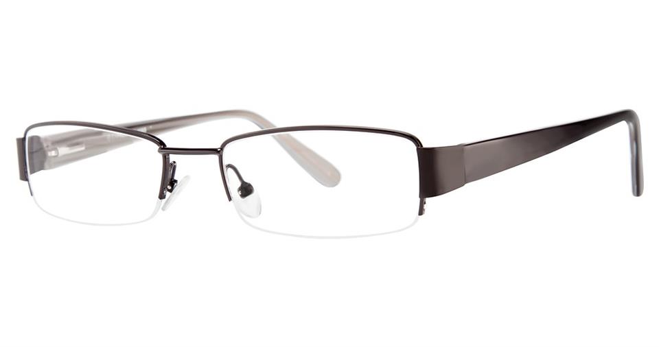 A pair of sophisticated Vivid Expressions 1068 eyeglasses featuring a sleek, black semi-rimless frame.