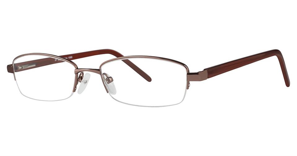 The Vivid Expressions 1069 eyeglasses feature a brown frame with spring hinge skull design for added comfort.
