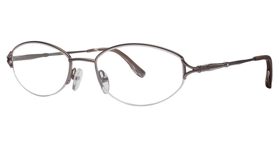 A pair of eyeglasses featuring clear, semi-rimless frames crafted from high-quality metal. Introducing the Expressions 1080 by Vivid.