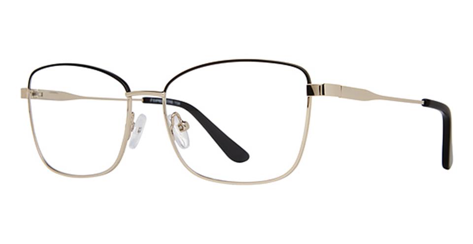 A pair of Vivid Expressions 1134 stylish eyeglass frames with black rims.