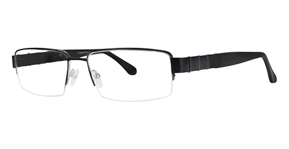 A pair of black Big And Tall 11 eyeglasses by Vivid featuring a durable metal construction and a sleek semi-rimless frame.