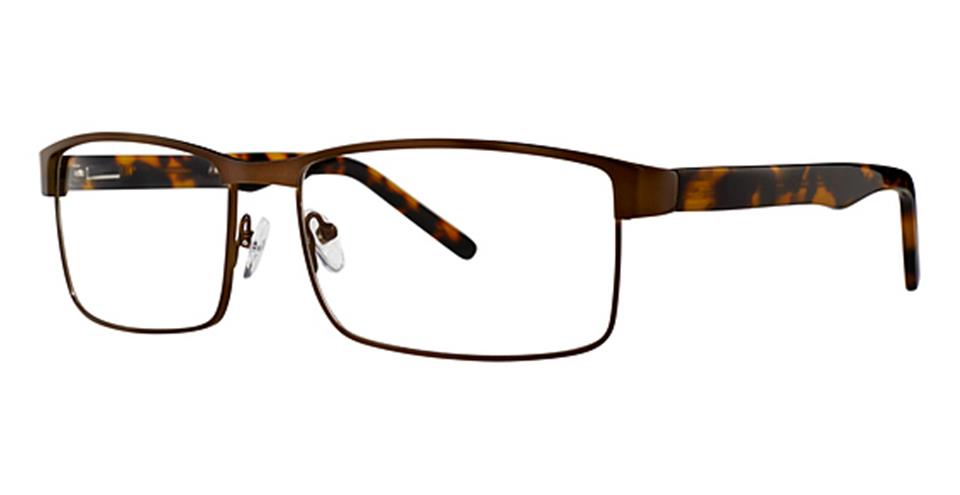 A brown eyeglasses with a tortoise shell frame and durable metal temples, Big And Tall 15 by Vivid.