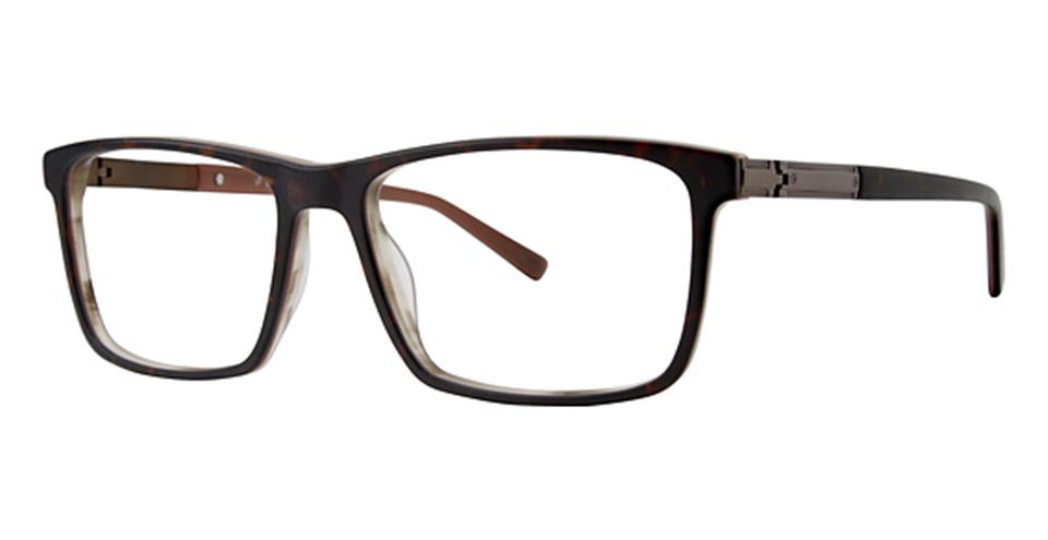 A close-up of a pair of Vivid Big And Tall 19 matte black glasses with spring hinges.