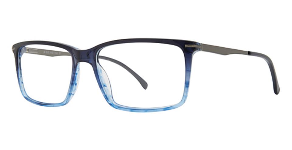 A pair of blue and grey glasses crafted from durable plastic, perfect for those seeking contemporary eyewear, the Big And Tall 20 by Vivid.