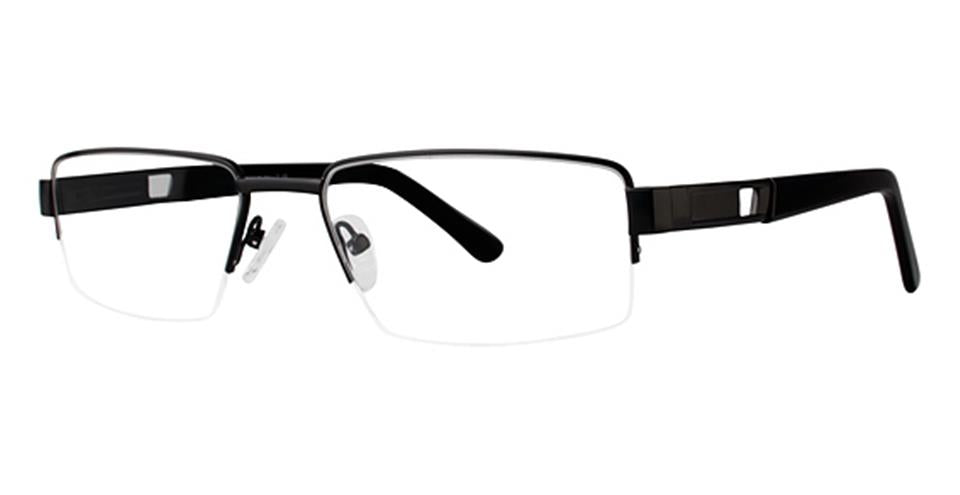 A pair of matte black eyeglasses with a sleek semi-rimless design, the Vivid Big And Tall 7.