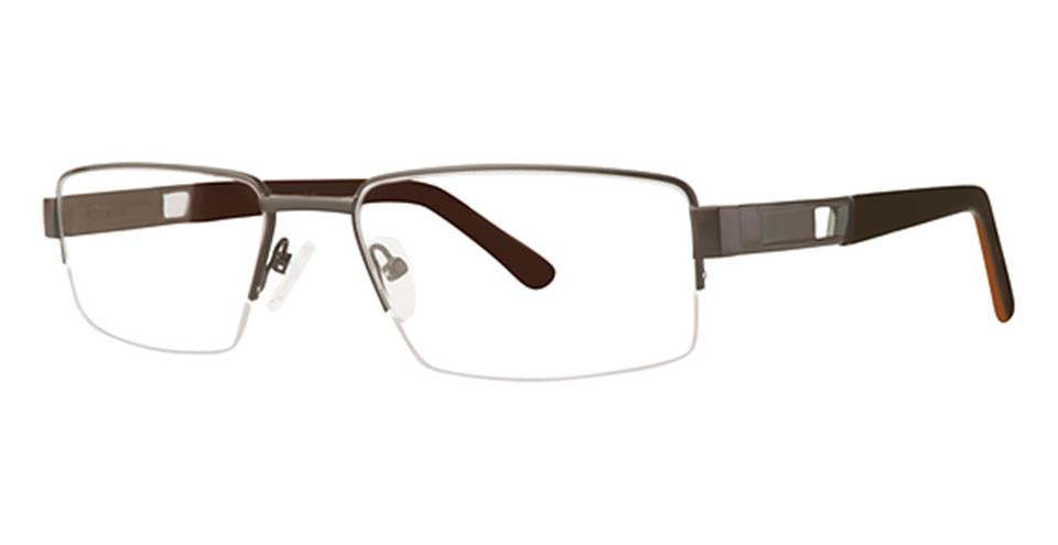 A pair of Vivid Big And Tall 7 glasses featuring a brown frame and a semi-rimless design.