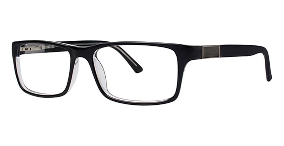 A sleek black eyewear piece with a silver metal frame, perfect for those seeking Vivid Big And Tall 8 glasses.