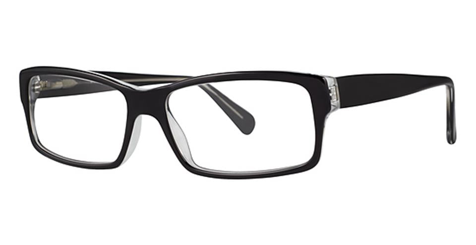A black frame glasses with clear lenses, perfect for large head sizes. Introducing Big And Tall 9 by Vivid.