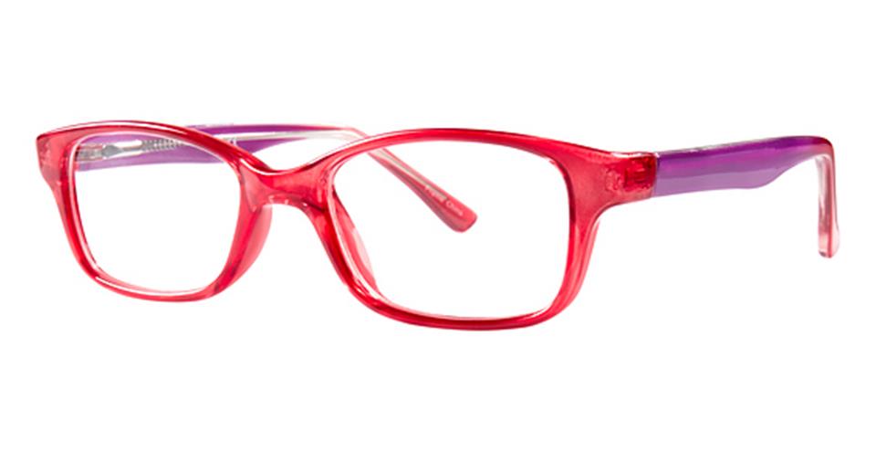 A close-up of Vivid Metro 21 glasses showcases the vibrant colors and durable plastic, highlighting their stylish and robust design.
