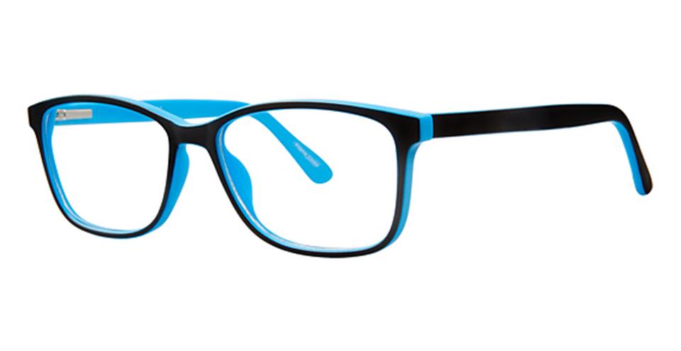 A pair of black and blue Vivid Metro 30 glasses featuring durable plastic frames.