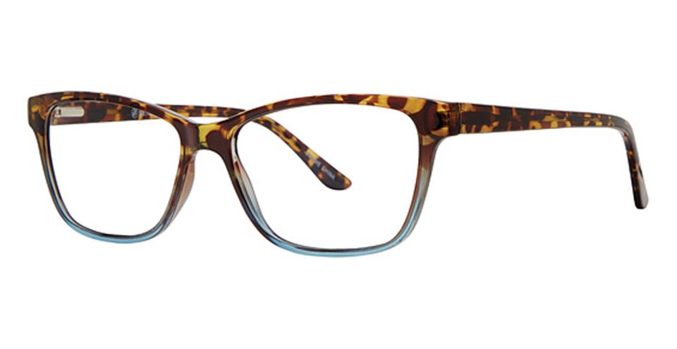 The Vivid Metro 41 glasses feature a tortoiseshell-patterned frame crafted from durable plastic. With dark and light brown spots, they offer a classic look. The rectangular lenses have slightly rounded corners and the spring hinge design ensures comfort and flexibility.