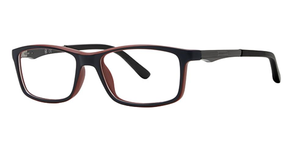 A pair of black and red Vivid Metro 46 eyewear, blending fashion-forward glasses with a durable plastic frame.