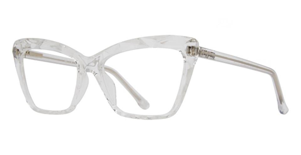 A clear eyeglasses with a silver metal frame embodies sophistication and modernity in eyewear, Vivid Metro 64.