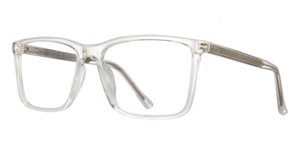 A pair of Vivid Metro 72 clear acetate eyeglasses with rectangular lenses and simple, clean lines. The transparent, durable plastic frame features slightly wider temples with subtle detailing, giving the eyewear a modern and sophisticated look.