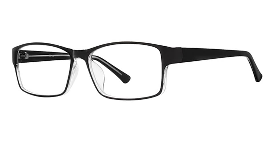 A pair of Vivid Soho 1061 eyeglasses with a sleek black frame. The temples are slightly wider near the hinges and narrow towards the ear tips, providing a modern design. The durable plastic frames and clear lenses make these glasses suitable for both prescription and fashion use.