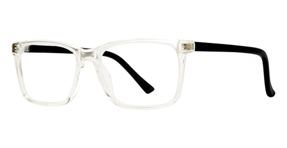 The Vivid Soho 1078 eyeglasses feature clear rectangular frames and black temple arms, offering a sleek design and lightweight comfort.