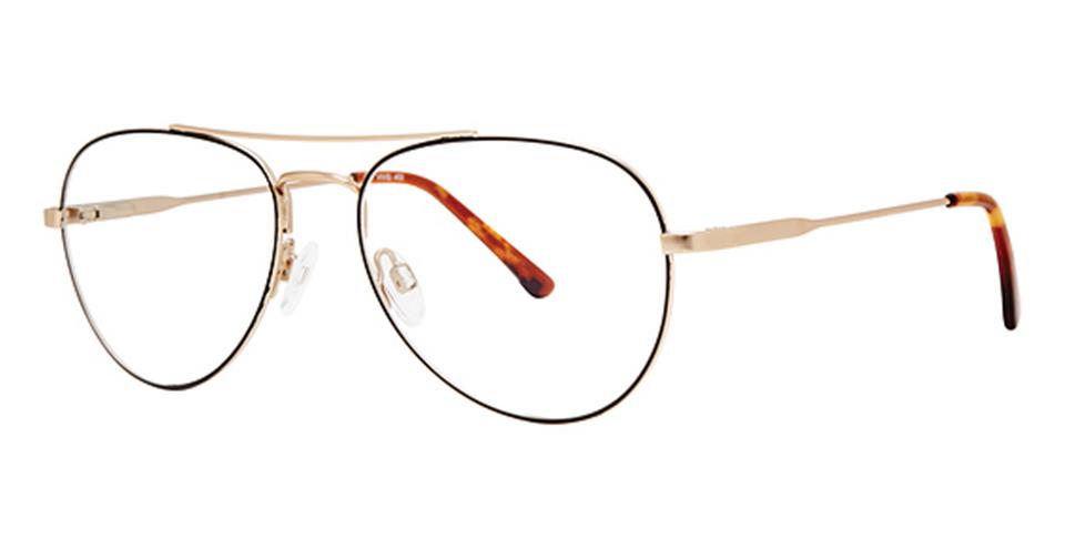 A pair of Vivid CompuSpecs 402 glasses with a gold frame.