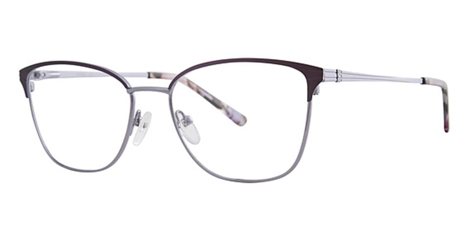 A pair of Vivid CompSpecs 405 glasses with a purple frame.